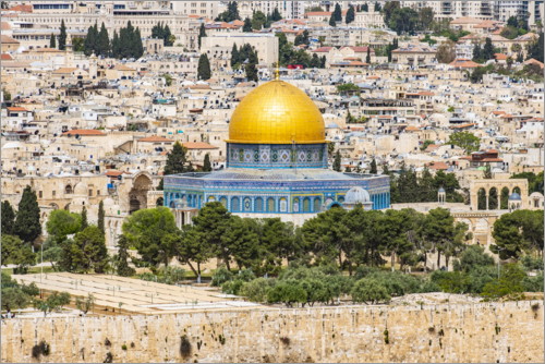 Póster Vista do Monte das Oliveiras, em Jerusalém