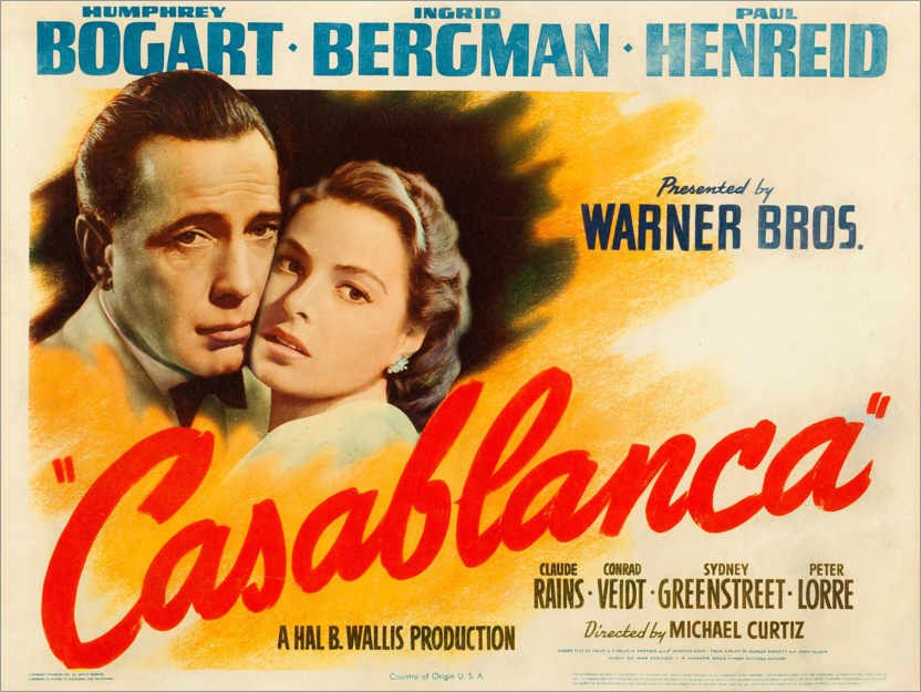 Póster Casablanca (inglês)