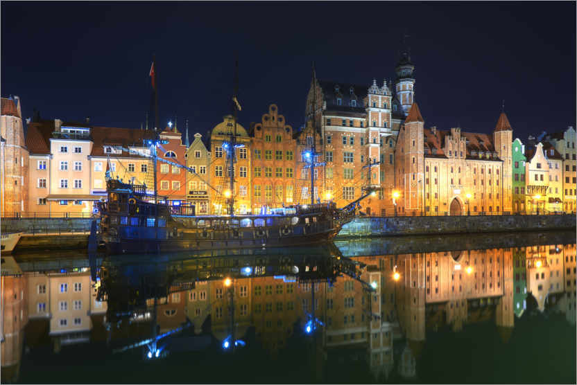 Póster Gdansk à noite