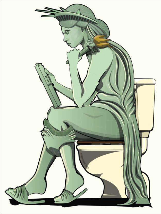 Póster Estátua da Liberdade no banheiro