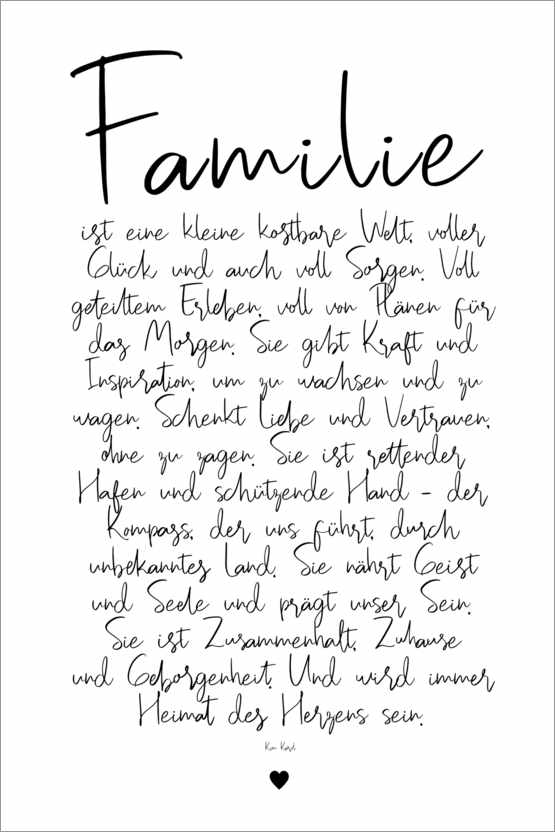 Póster Família - um poema (alemão)