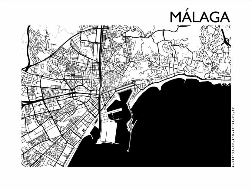 Póster Mapa de Málaga