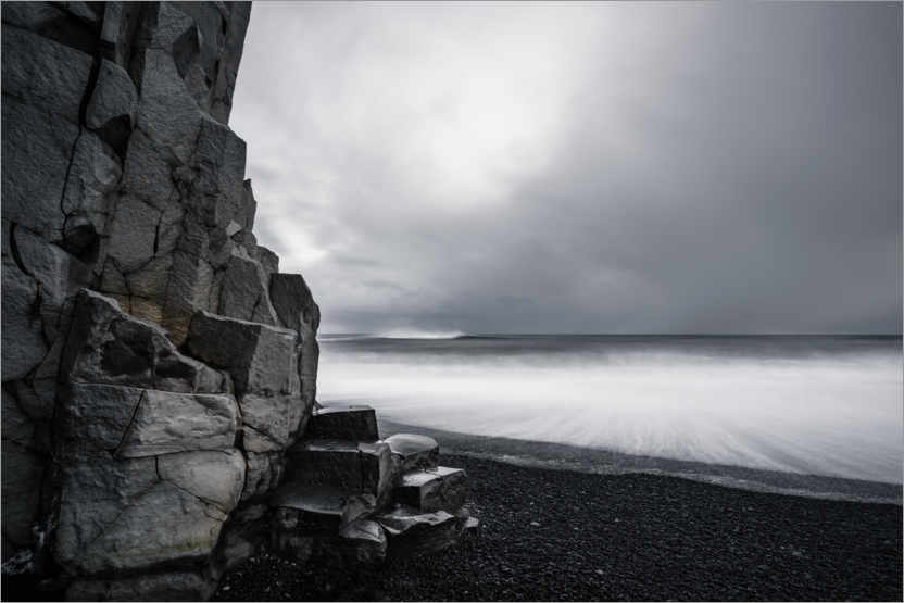 Póster Costa rochosa, Islândia