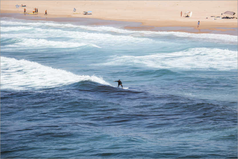 Póster Surfista no oceano, Portugal