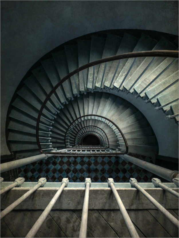 Póster Escada azul