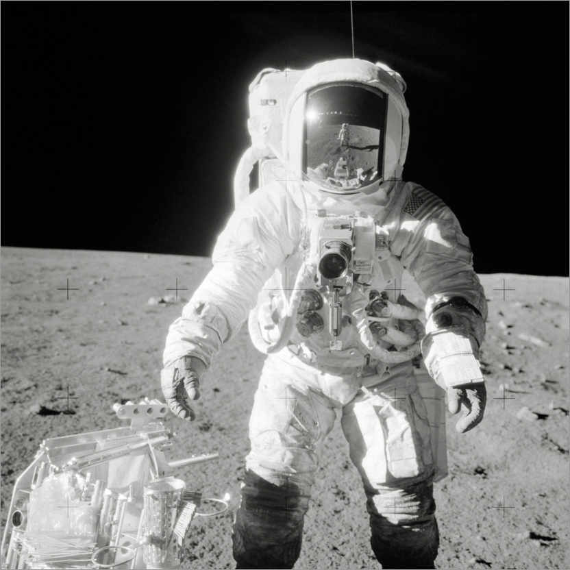 Póster Apollo 12 astronauta feijão na lua