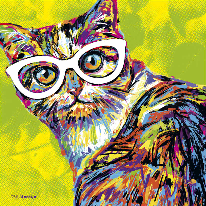 Póster Funny Pop Art Cat