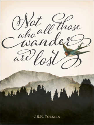Póster  Not all those who wander are lost, Tolkien - Amelia Gier