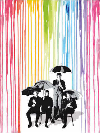 Impressão artística com moldura  The Beatles, pop art style - 2ToastDesign