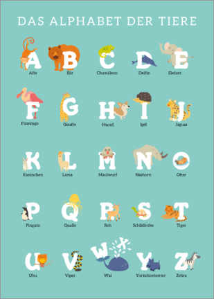 Quadro em tela  O alfabeto dos animais (alemão) - Kidz Collection