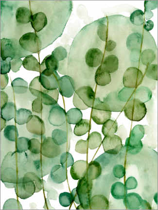 Póster  Folhas de aquarela transparentes - Melissa Wang
