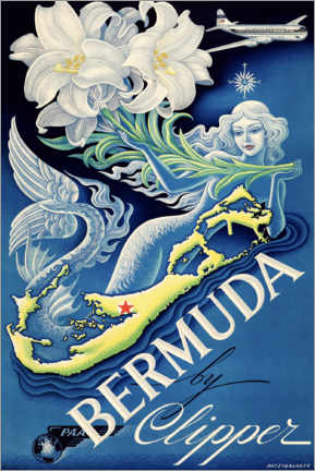Quadro em plexi-alumínio  Bermuda - Vintage Travel Collection