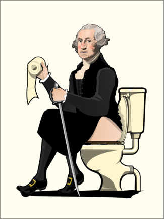 Quadro em alumínio  Presidente George Washington no banheiro - Wyatt9