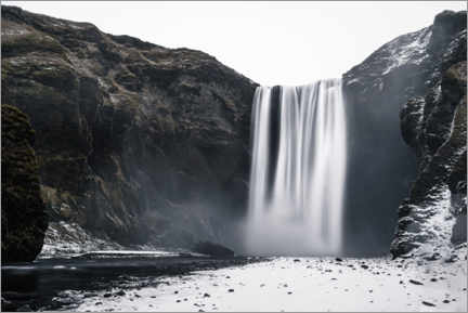 Póster Cachoeira no inverno, Islândia