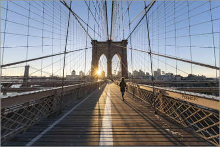 Póster Ponte de Brooklyn ao nascer do sol