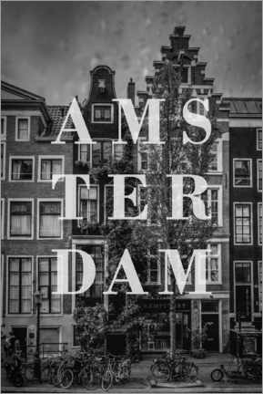 Póster Cidades na chuva: Amsterdã