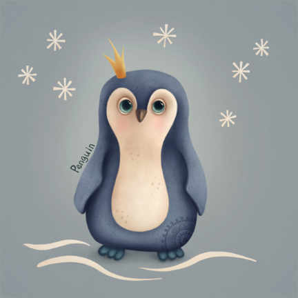Autocolante decorativo  Pequeno pinguino - Elena Schweitzer