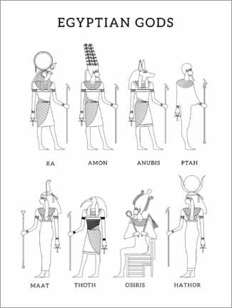 Póster para colorir  Deuses egípcios