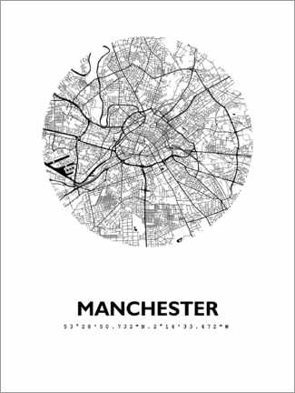 Póster Mapa de Manchester