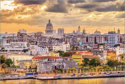 Quadro em acrílico  Horizonte de Havana