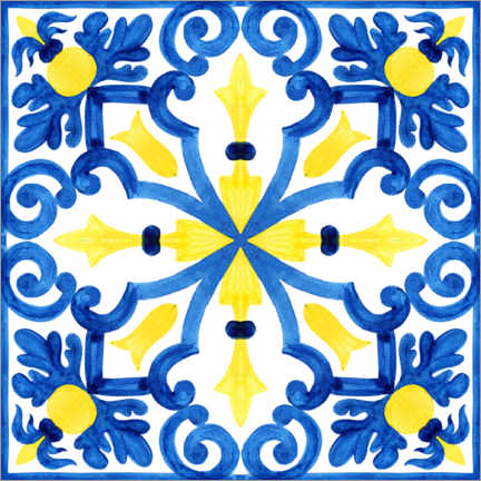 Quadro de madeira  Azulejo Mandala II