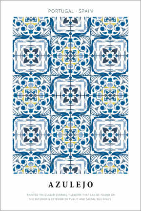 Quadro em acrílico  Azulejo (inglês) - Art Couture