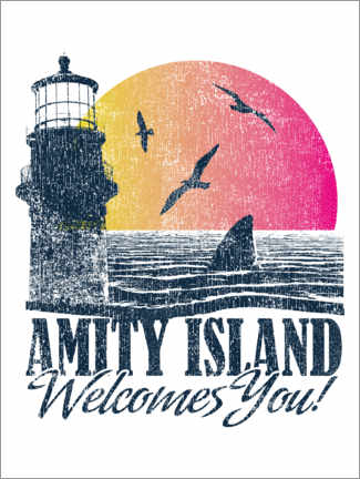Quadro em plexi-alumínio  Amity Island Welcomes You