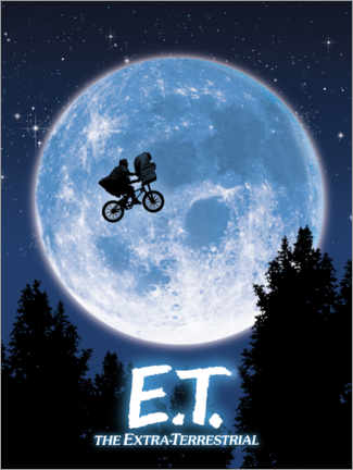 Quadro em tela  E.T. - Fuga em frente à lua cheia