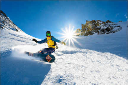Póster  Snowboarder com passeios de splitboard na neve - Moritz Wolf