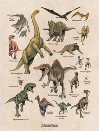 Quadro em acrílico  Jurassic Park - Dinossauros
