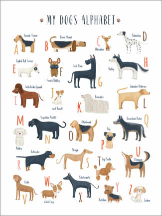Póster  My Dogs Alphabet (english) - Marta Munte