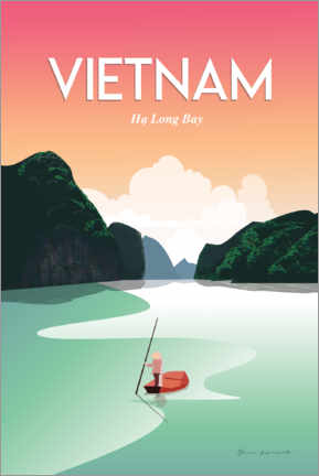 Quadro em PVC  Baía de Ha Long do Vietnã - Omar Escalante