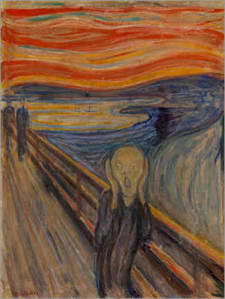 Quadro de madeira  The Scream 1893 - Edvard Munch