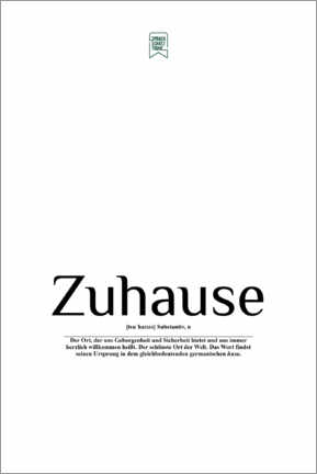 Quadro em tela  As palavras mais belas - Zuhause (alemão) - Sprachschatztruhe