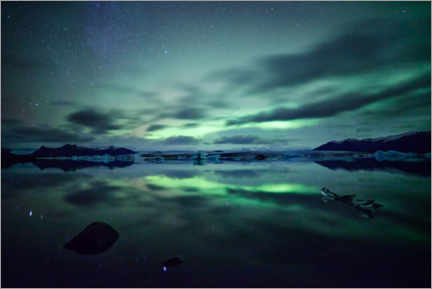 Quadro em acrílico  Reflexos da Aurora, Islândia - Matteo Colombo
