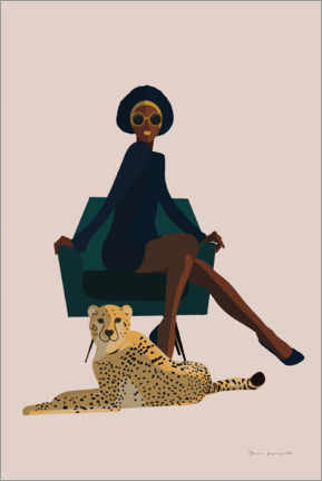 Quadro em tela  Mulher afro e sua chita - Omar Escalante