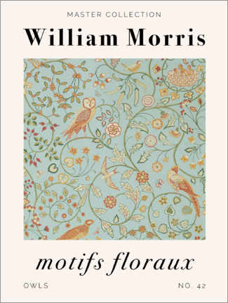 Quadro de madeira  Motifs Floraux - Owls - William Morris