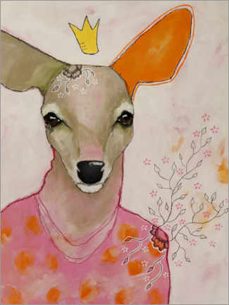 Póster Deer in a pink sweater