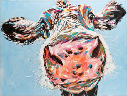 Quadro de madeira  Funny Cow I - Carolee Vitaletti