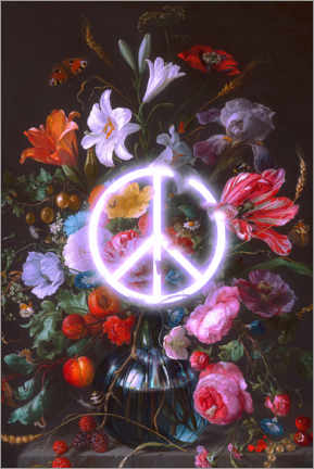 Póster Peace & Flowers