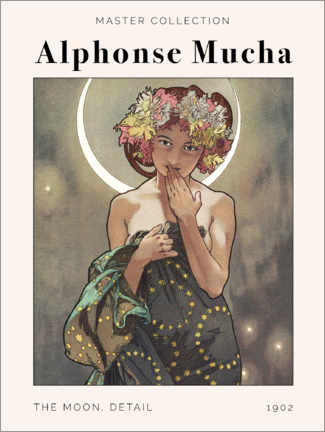 Quadro em alumínio  Alphonse Mucha - The Moon - Alfons Mucha