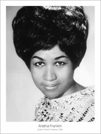 Póster Retrato da cantora Aretha Franklin, por volta de 1965