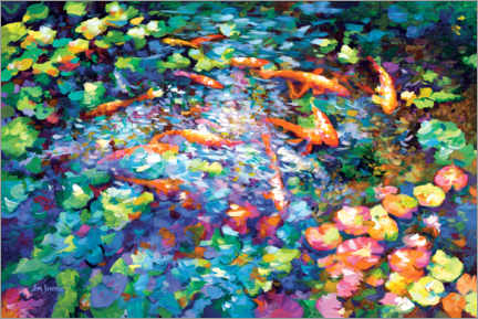 Quadro em tela  Koi Fish Pond - Leon Devenice
