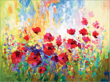 Quadro em tela  Poppy Flower Field Colourful II - Leon Devenice