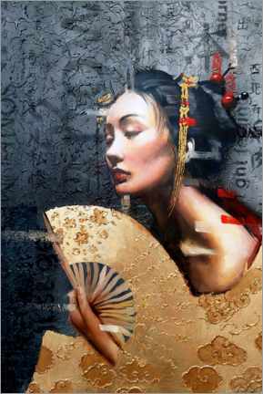 Quadro em tela  Portrait of a Geisha - Simona Zecca