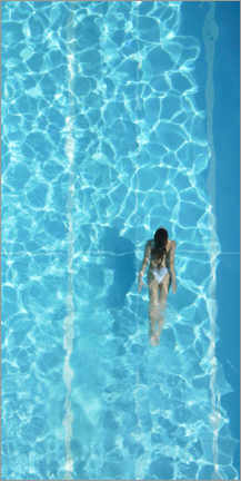 Quadro de madeira  Woman in swimming pool - CM8k