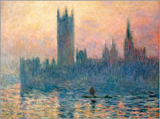 Autocolante decorativo  Parliament in London at sunset - Claude Monet