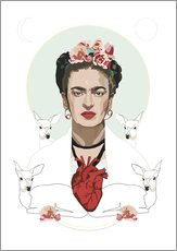 Quadro em plexi-alumínio  O coração de Frida Kahlo, branco - Anna McKay