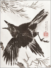Quadro em plexi-alumínio  Crow and Willow Tree - Kawanabe Kyosai