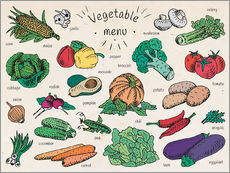 Autocolante decorativo  Little vegetable menu